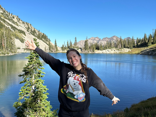 Emmy by a lake